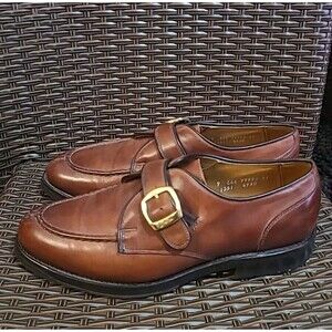 Allen Edmonds Cornell Monk Strap Dress Shoes Mens 9 EEE Cognac Brown Made In USA